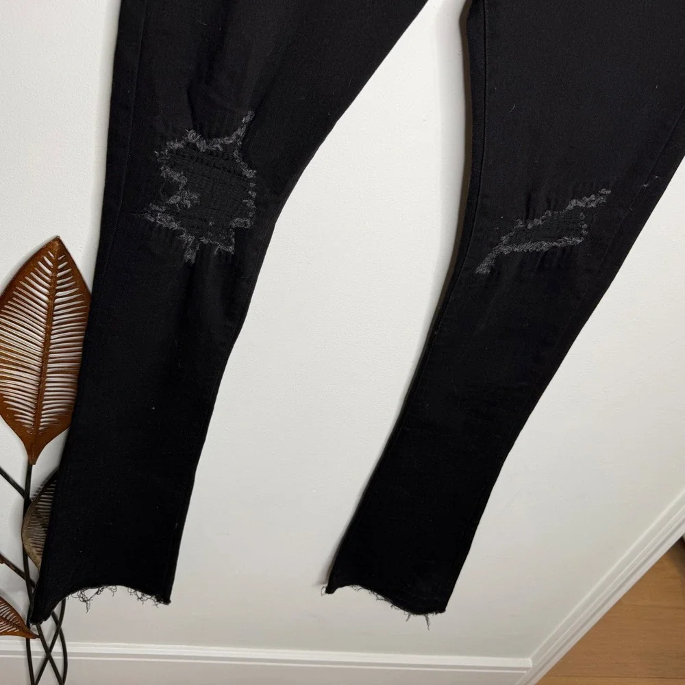 Pheelings Mens Distressed Skinny Jeans Black Ripped Frayed Hem Sz 34 Streetwear - Picture 4 of 9